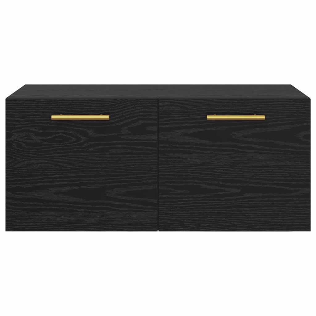 Armadietto a muro Rovere nero 80 x 36.5 x 35 cm