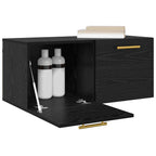 Armadietto a muro Rovere nero 80 x 36.5 x 35 cm