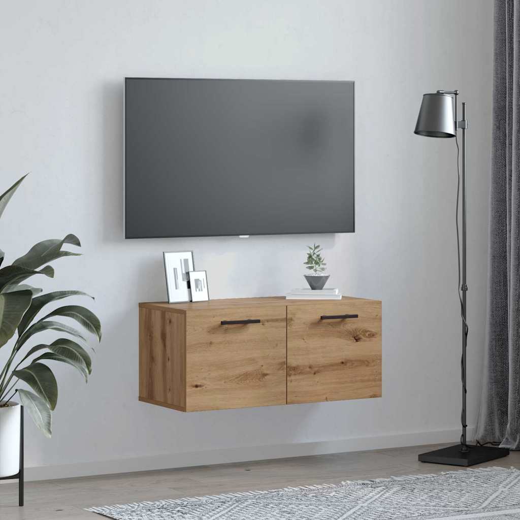 Armadietto a muro rovere artigianale 80 x 36.5 x 35 cm