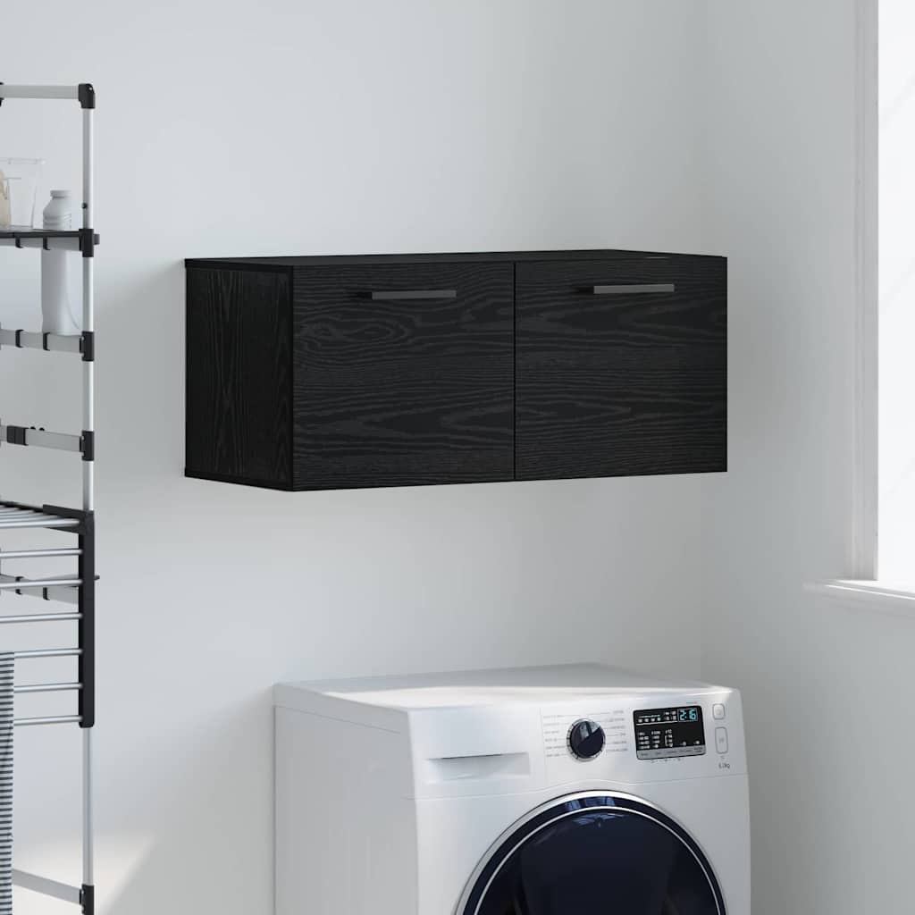 Armadietto a muro Rovere nero 80 x 36.5 x 35 cm