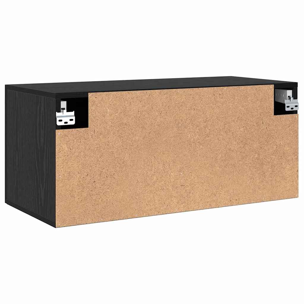 Armadietto a muro Rovere nero 80 x 36.5 x 35 cm