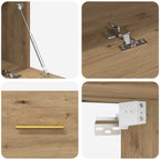 Armadietto a muro rovere artigianale 100 x 36.5 x 35 cm