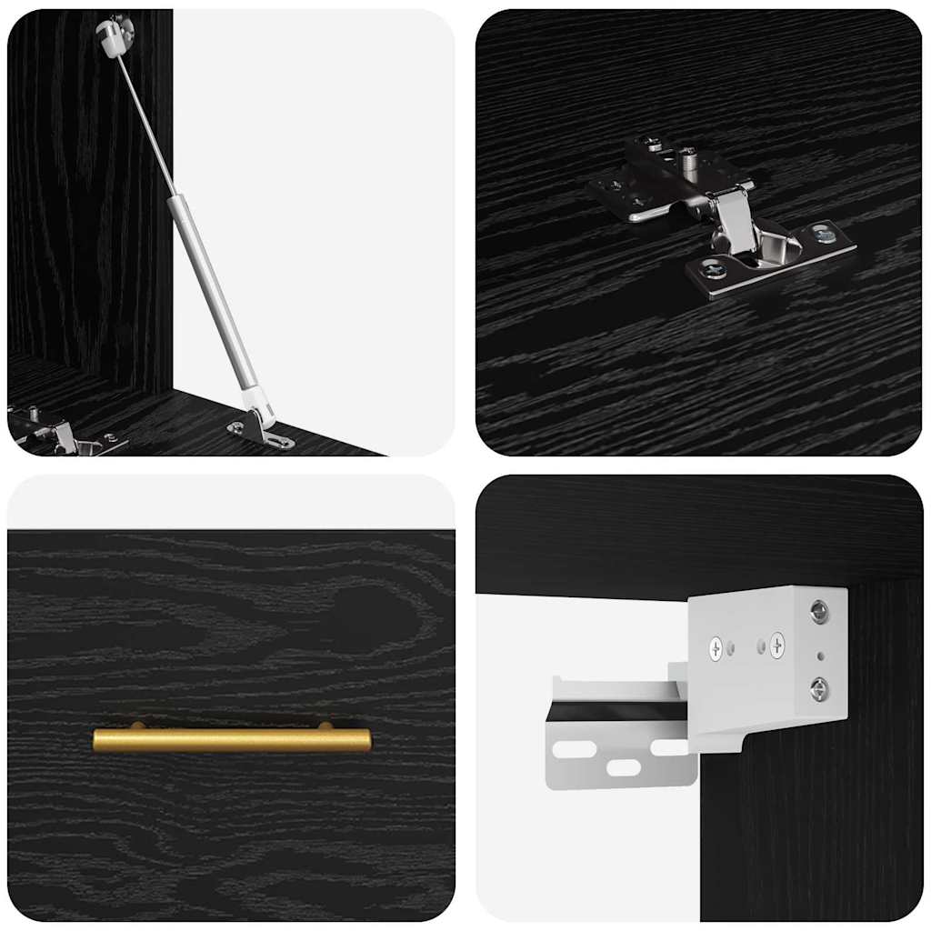Armadietto a muro Rovere nero 100 x 36.5 x 35 cm