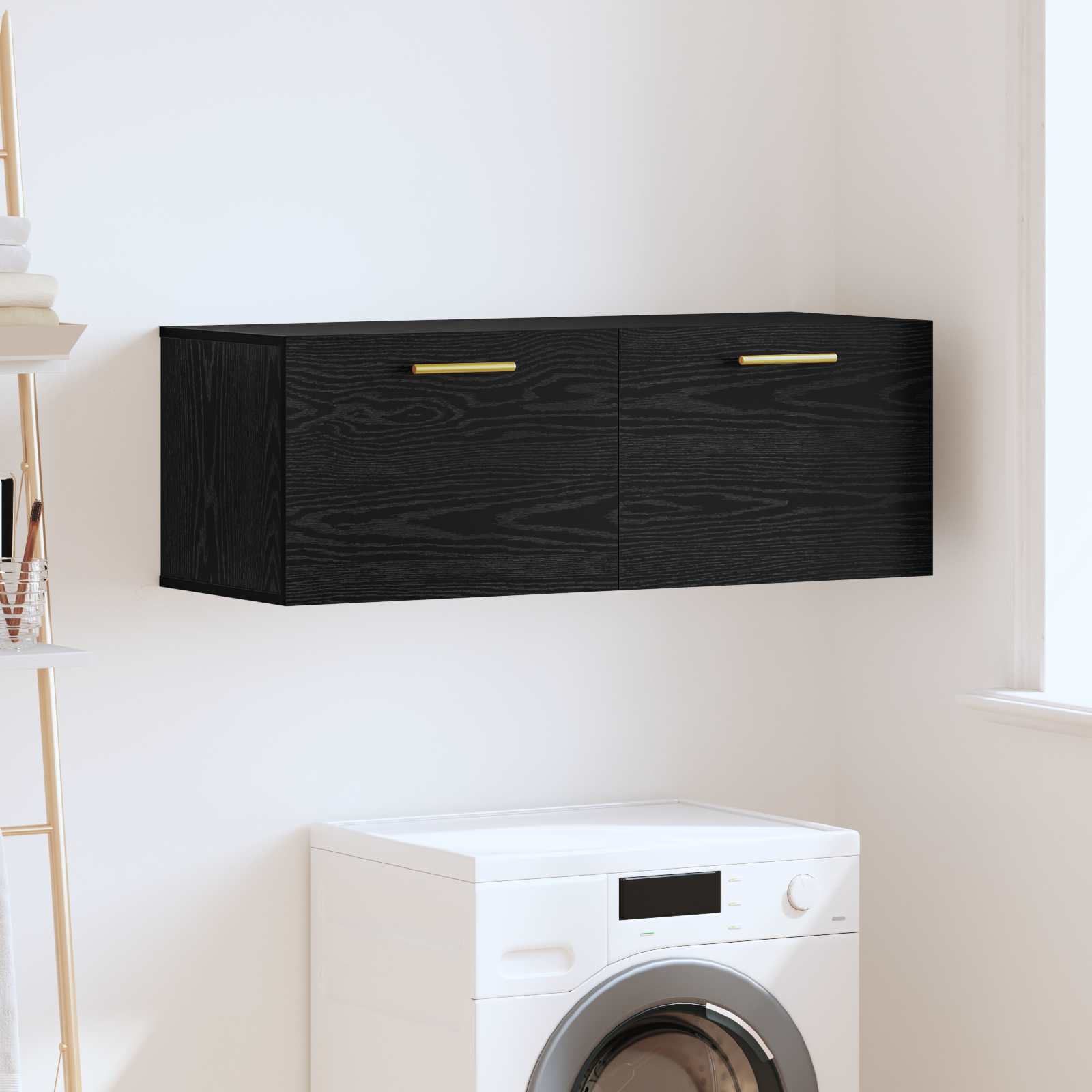 Armadietto a muro Rovere nero 100 x 36.5 x 35 cm