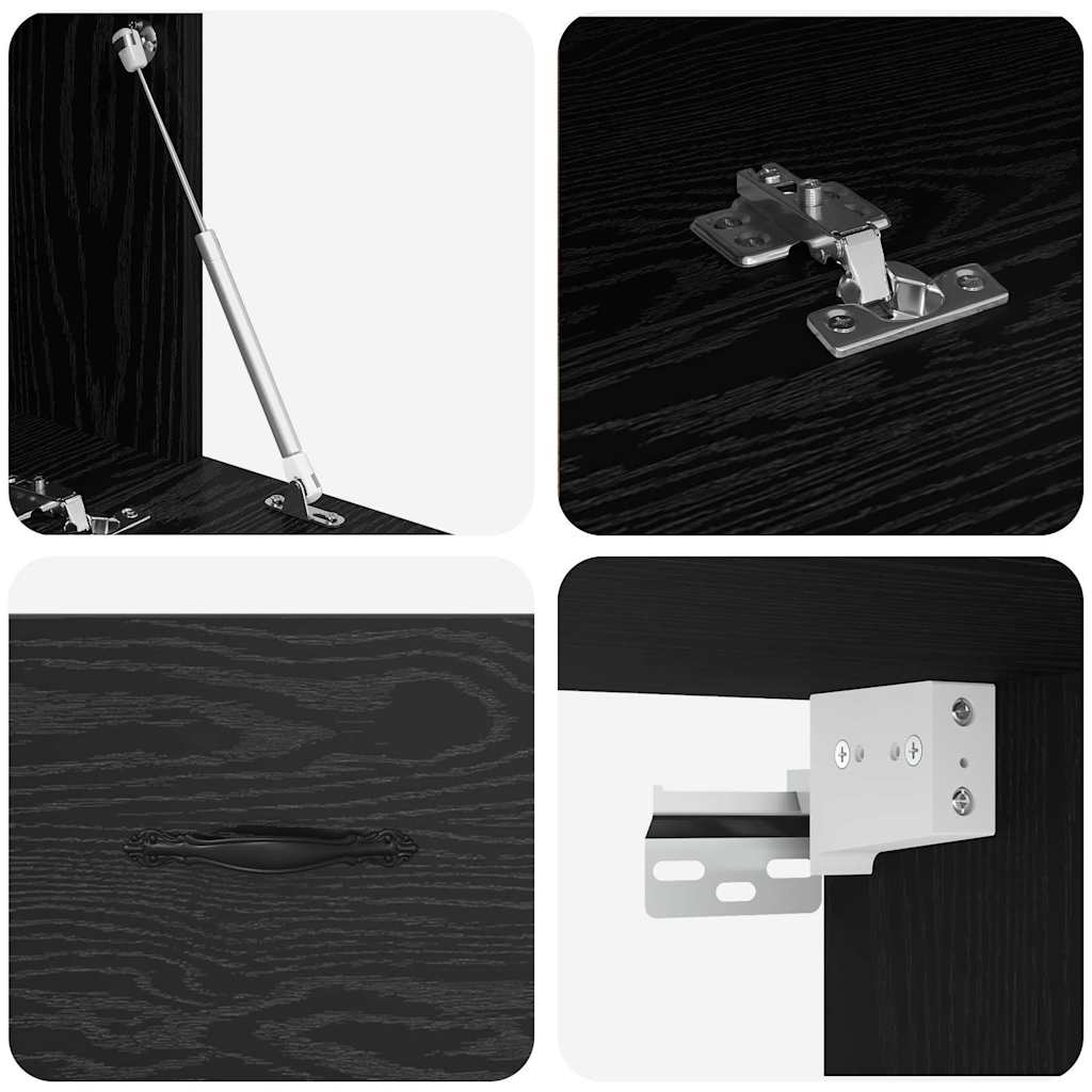Mobiletto a muro Rovere Nero 100 x 36,5 x 35 cm