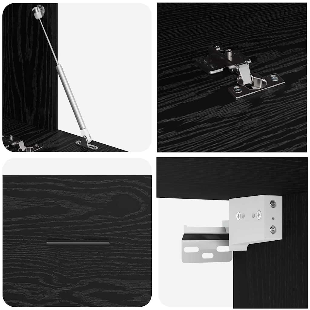Mobiletto a muro Rovere Nero 100 x 36,5 x 35 cm