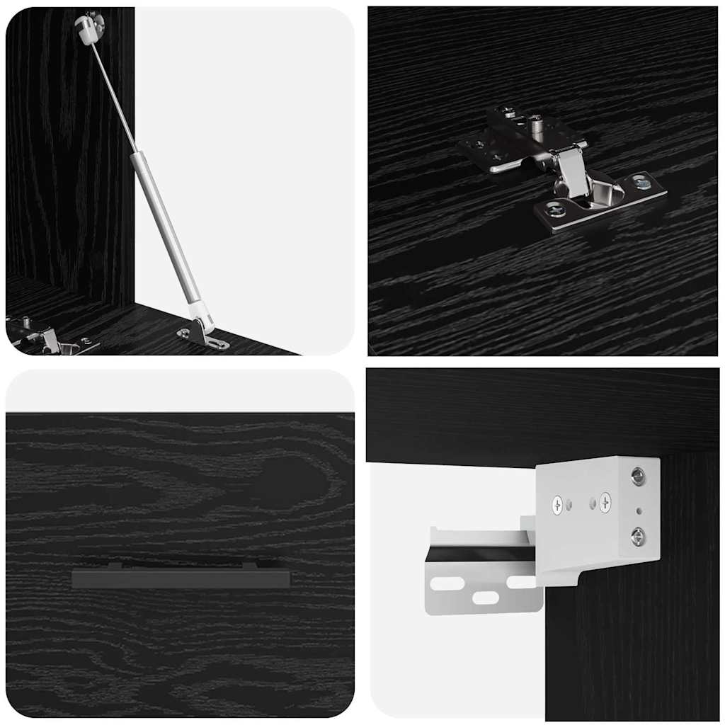 Armadietto a muro Rovere nero 100 x 36.5 x 35 cm