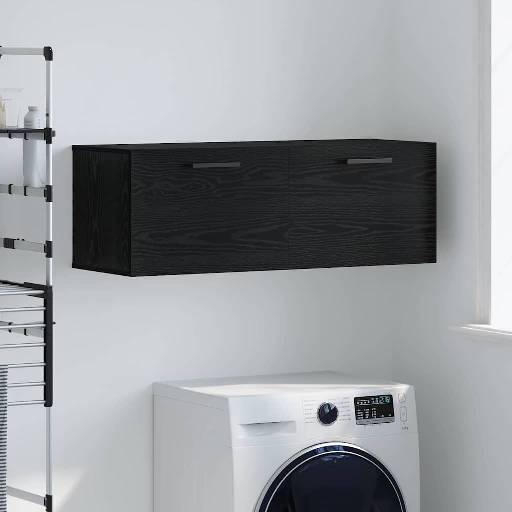 Armadietto a muro Rovere nero 100 x 36.5 x 35 cm