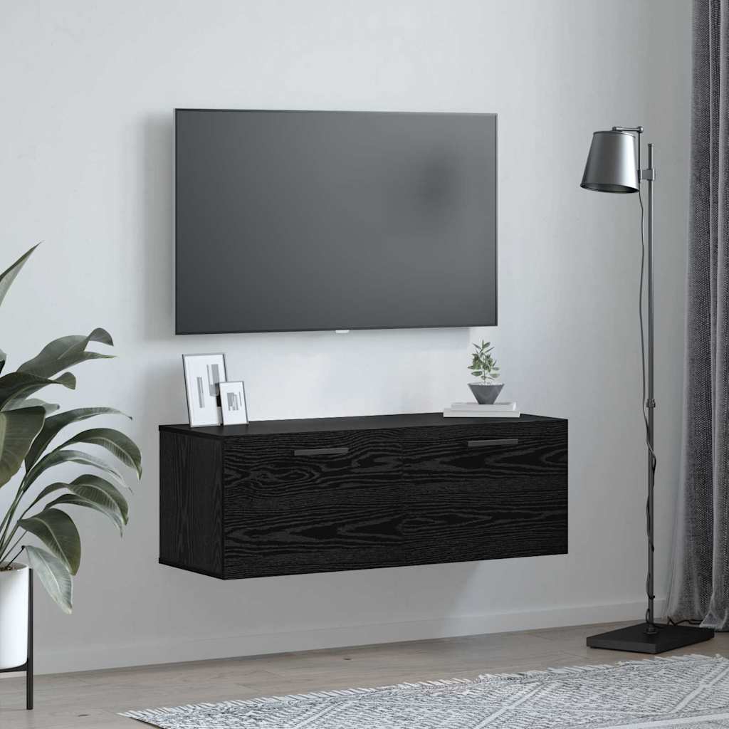 Armadietto a muro Rovere nero 100 x 36.5 x 35 cm