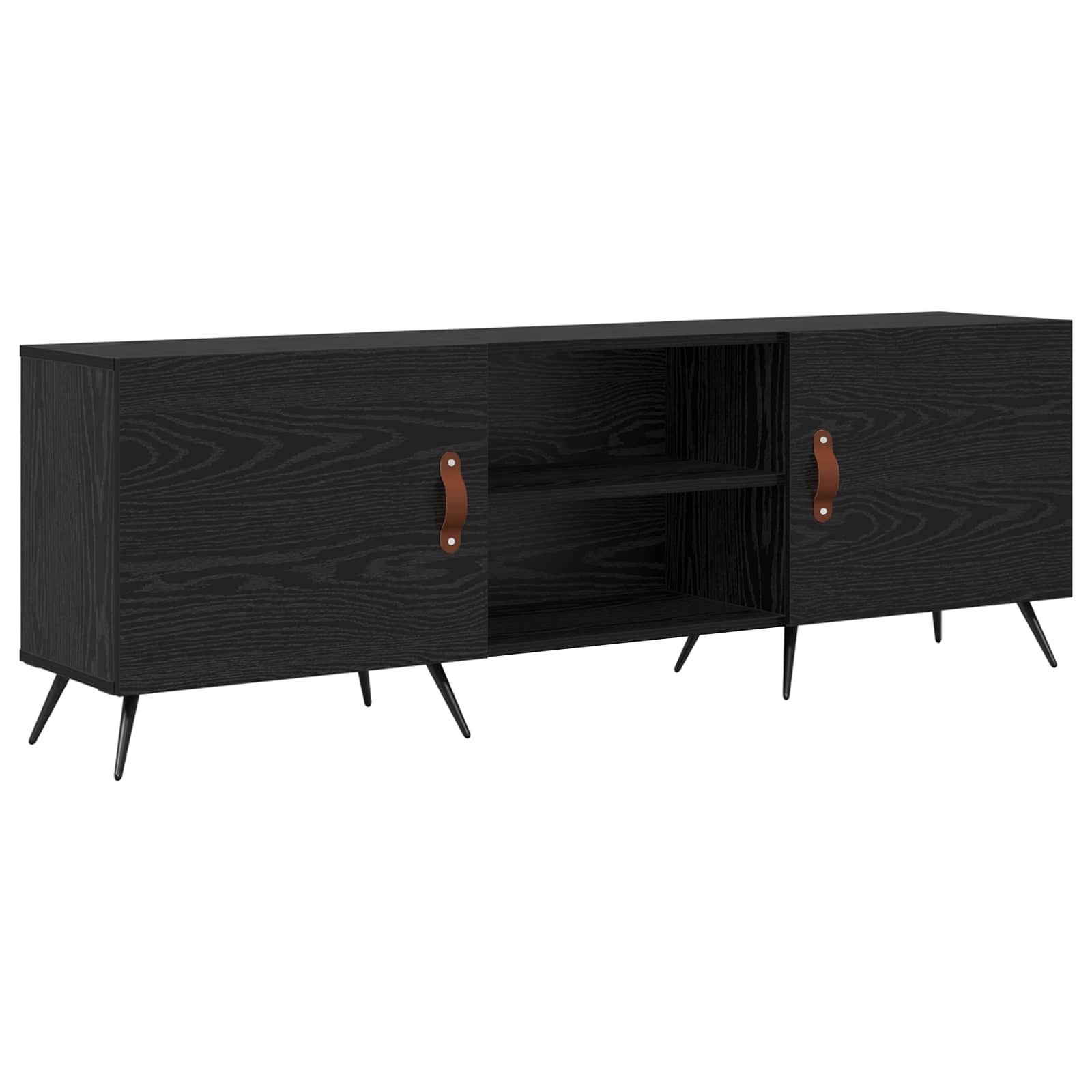 Mobile TV Rovere nero 150 x 30 x 50 cm Legno multistrato