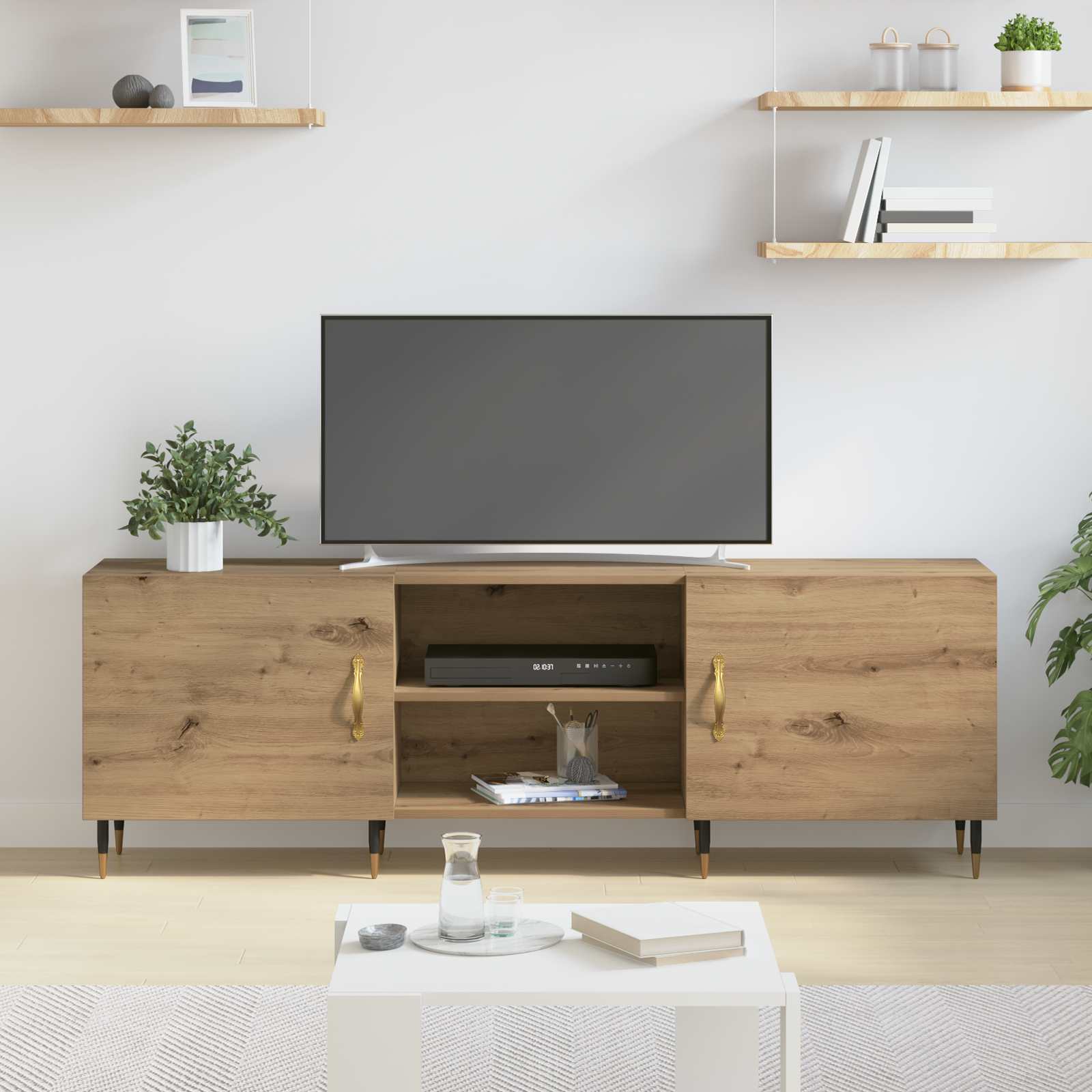 Mobile TV rovere artigianale 150 x 30 x 50 cm Legno multistrato