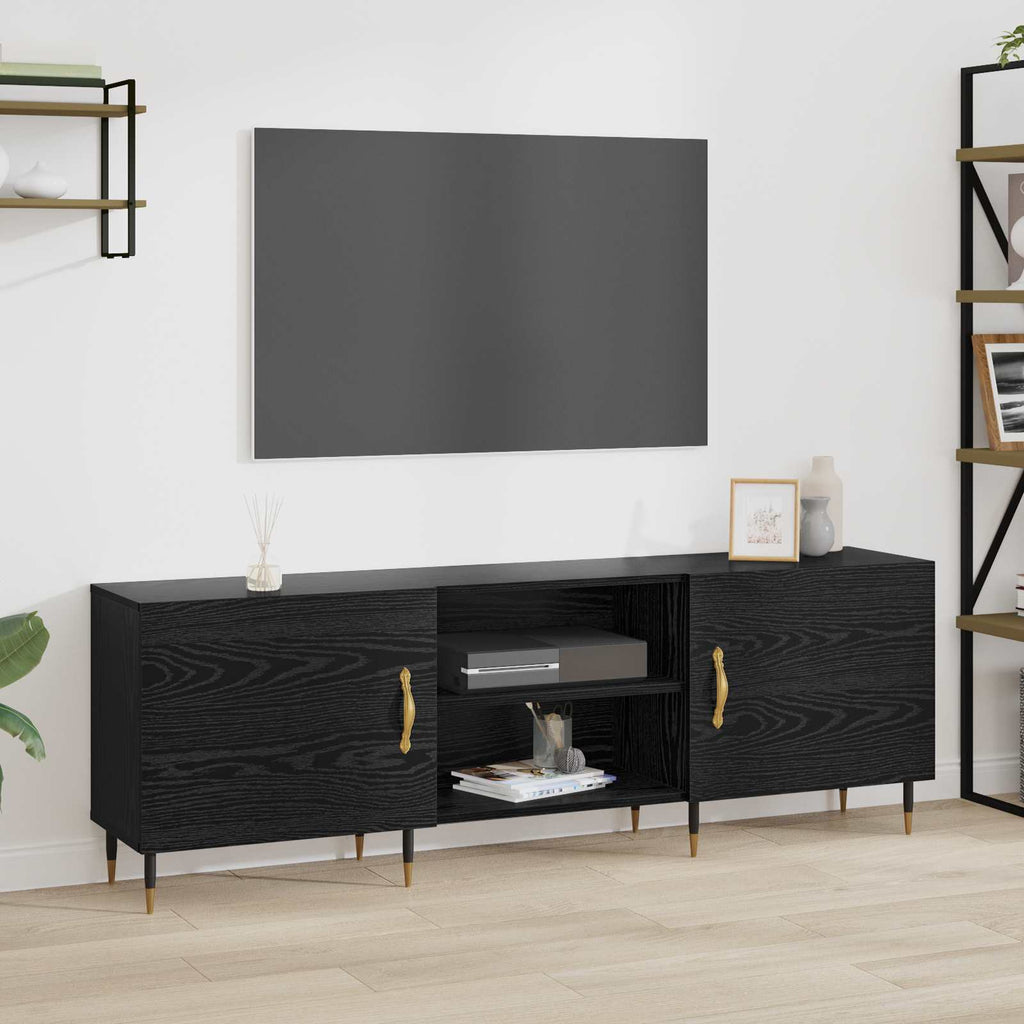 Mobile TV Rovere nero 150 x 30 x 50 cm Legno multistrato