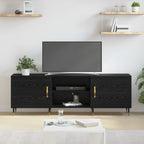 Mobile TV Rovere nero 150 x 30 x 50 cm Legno multistrato