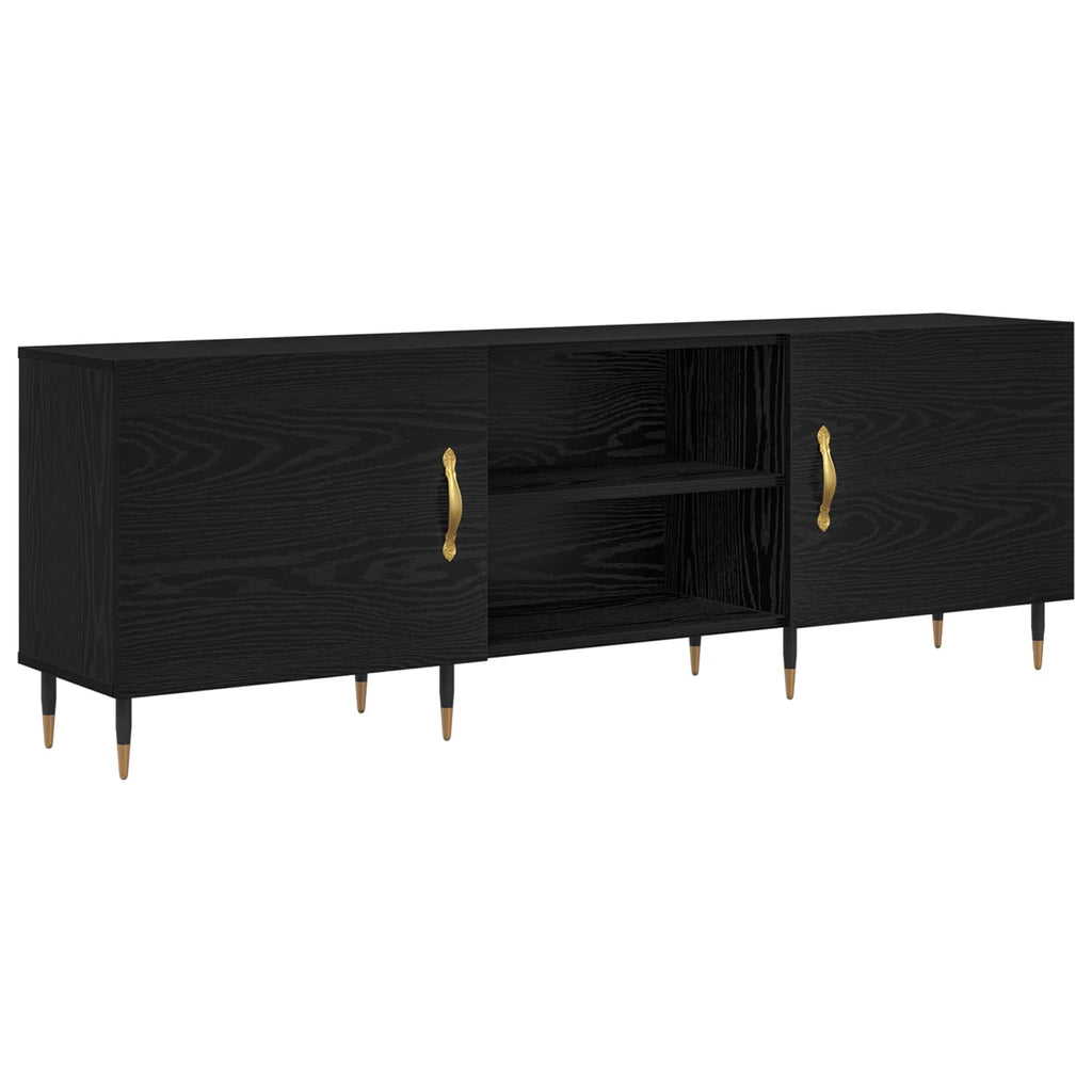 Mobile TV Rovere nero 150 x 30 x 50 cm Legno multistrato