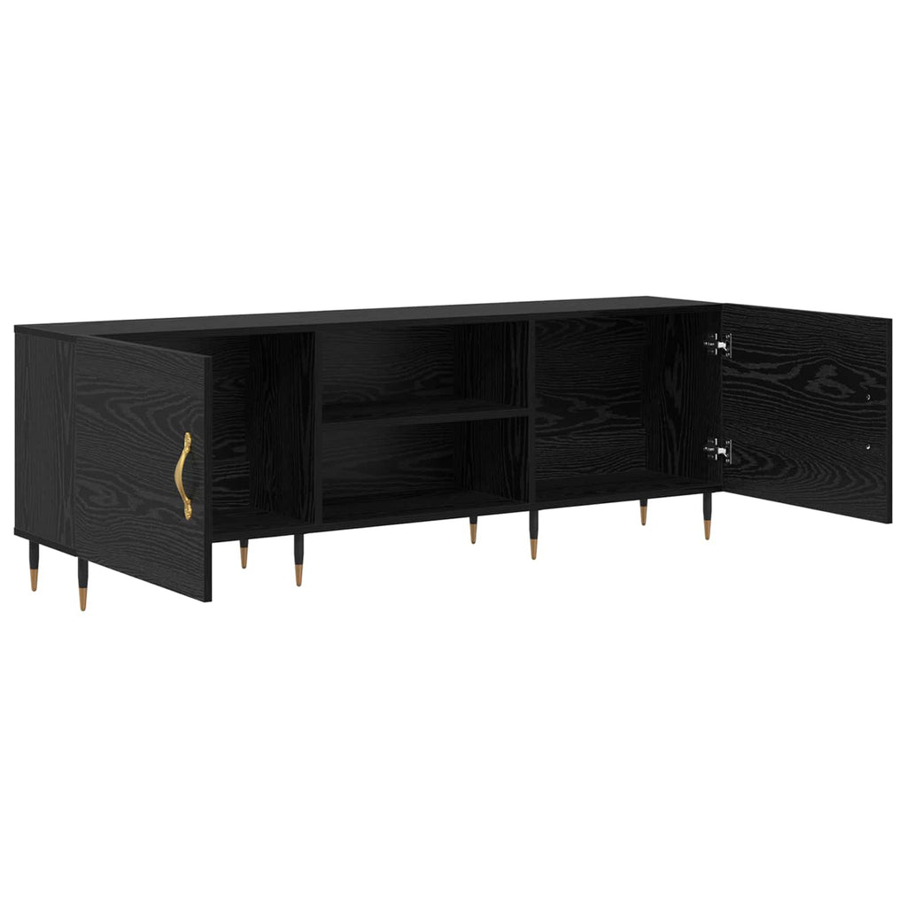 Mobile TV Rovere nero 150 x 30 x 50 cm Legno multistrato