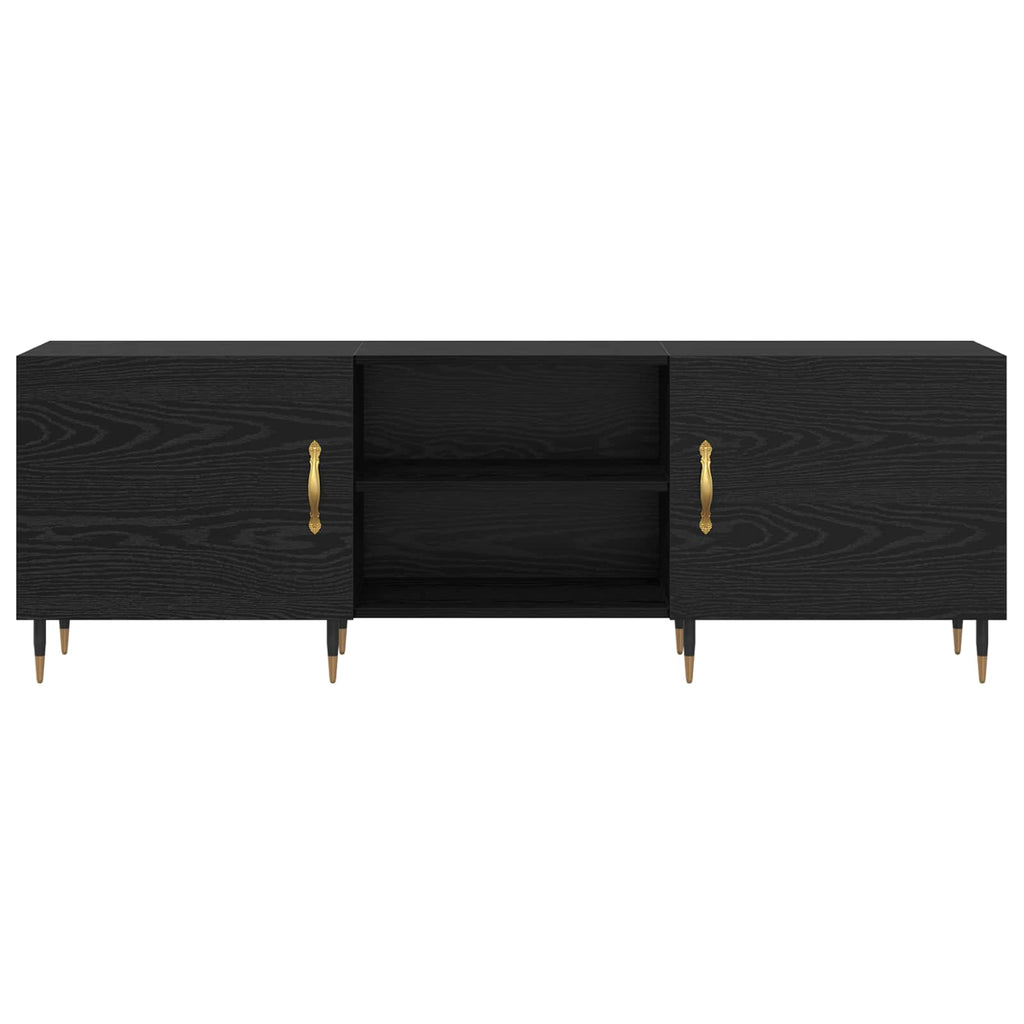 Mobile TV Rovere nero 150 x 30 x 50 cm Legno multistrato