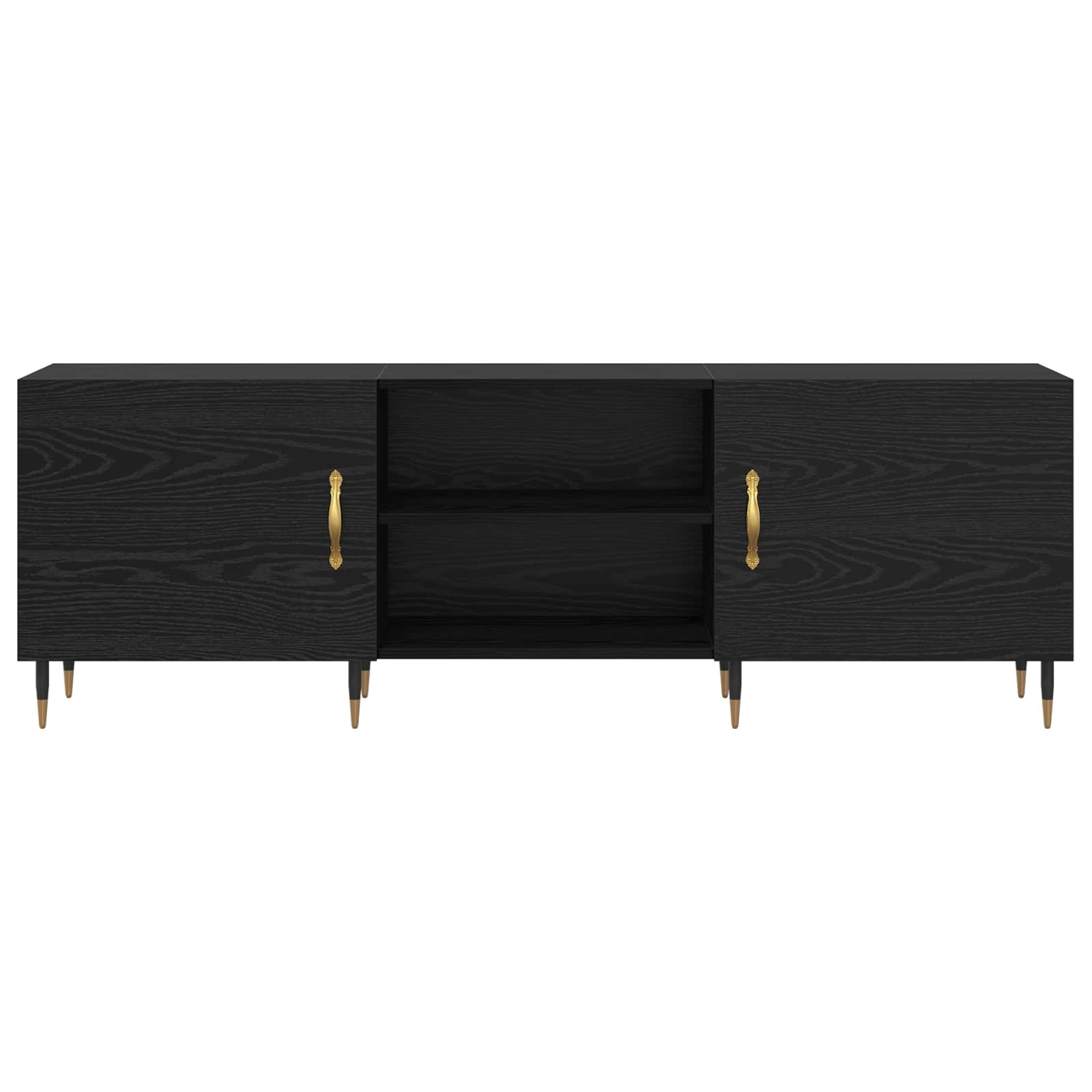 Mobile TV Rovere nero 150 x 30 x 50 cm Legno multistrato