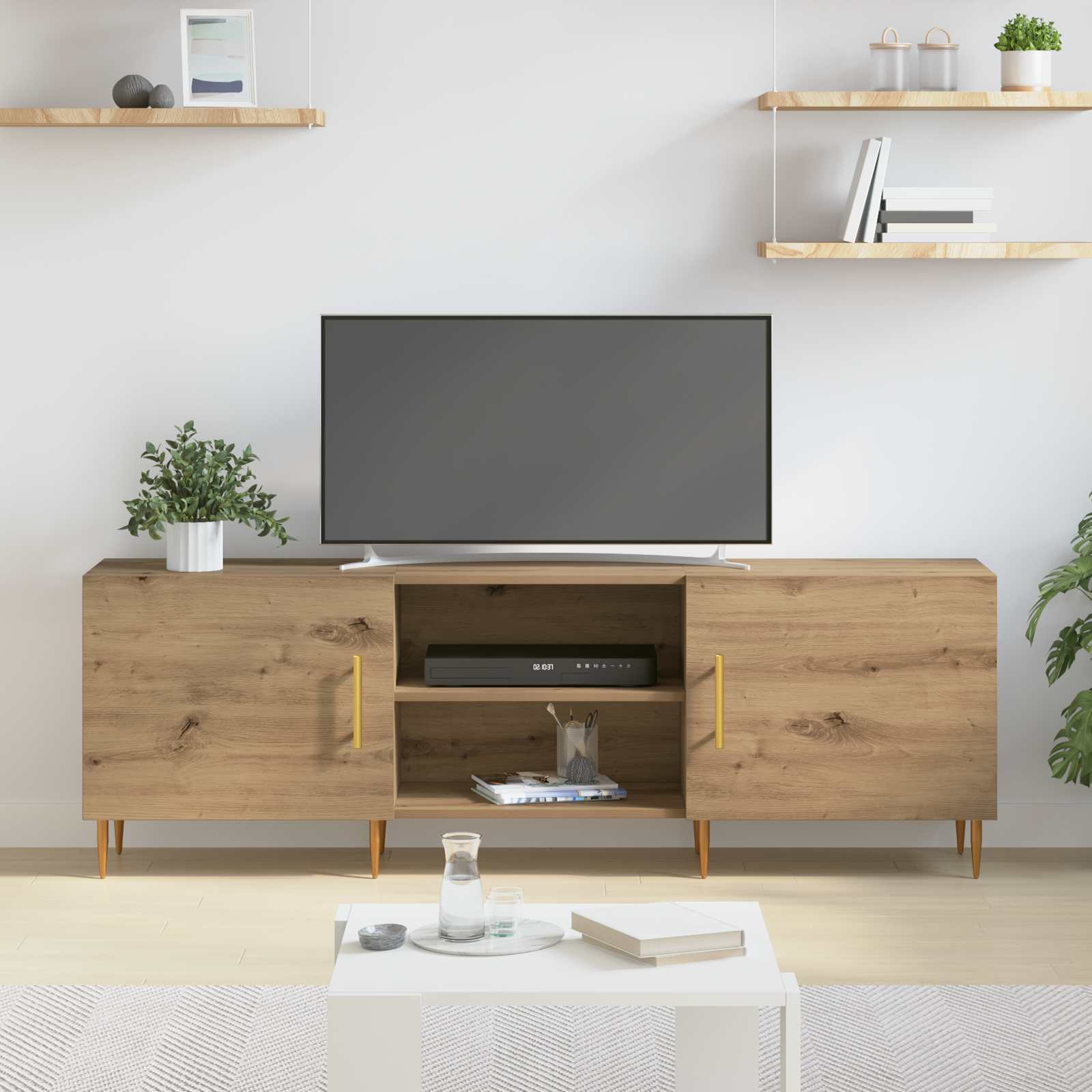 Mobile TV rovere artigianale 150 x 30 x 50 cm Legno multistrato
