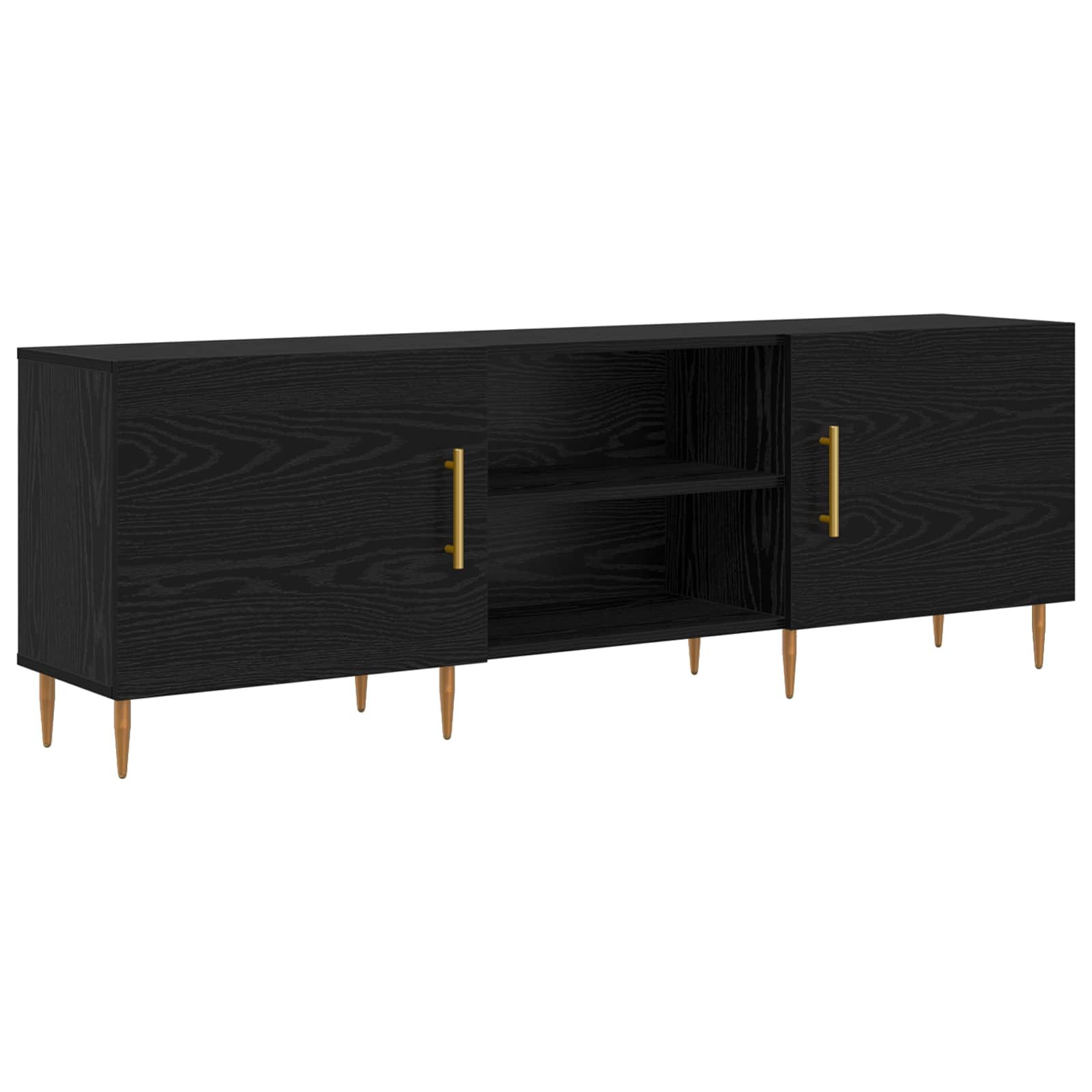 Mobile TV Rovere nero 150 x 30 x 50 cm Legno multistrato