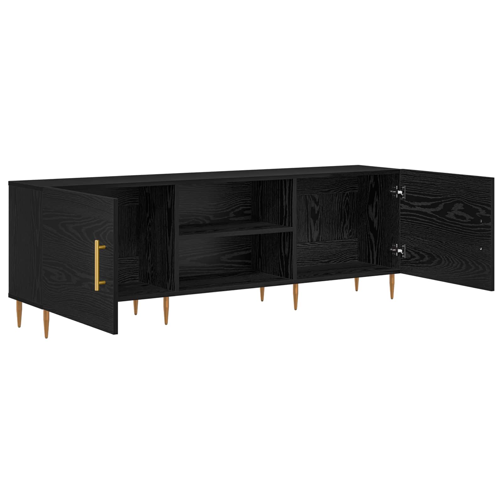 Mobile TV Rovere nero 150 x 30 x 50 cm Legno multistrato