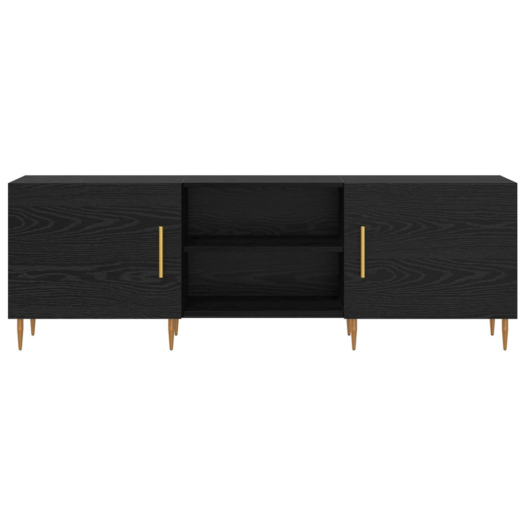 Mobile TV Rovere nero 150 x 30 x 50 cm Legno multistrato