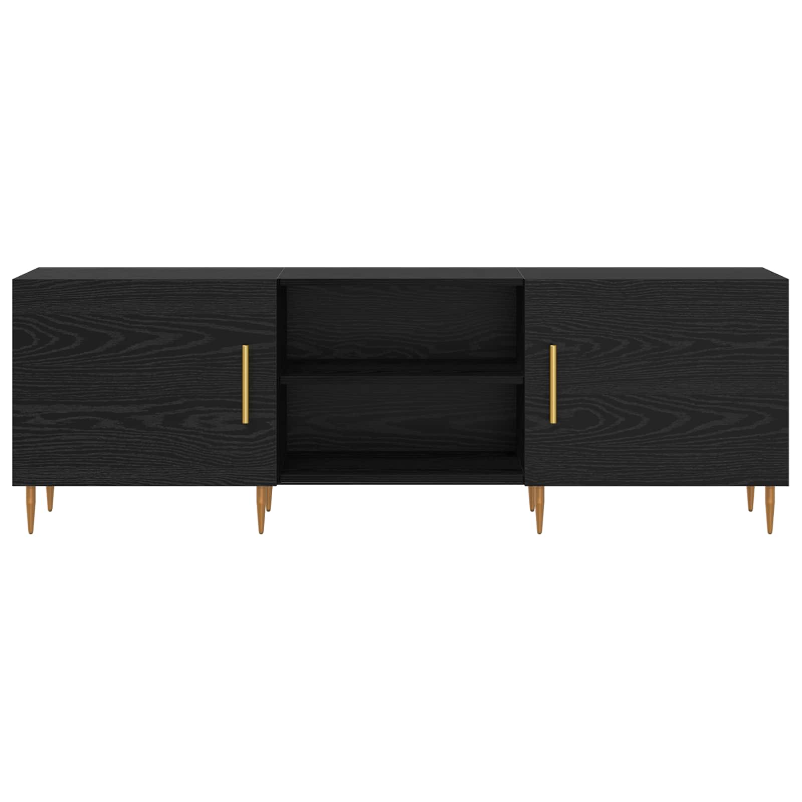 Mobile TV Rovere nero 150 x 30 x 50 cm Legno multistrato