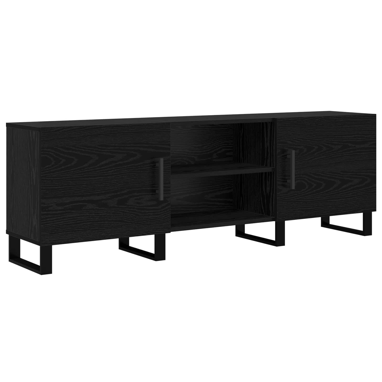 Mobile TV Rovere Nero 150 x 30 x 50 cm Legno multistrato