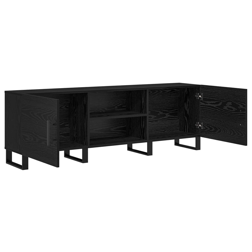 Mobile TV Rovere Nero 150 x 30 x 50 cm Legno multistrato