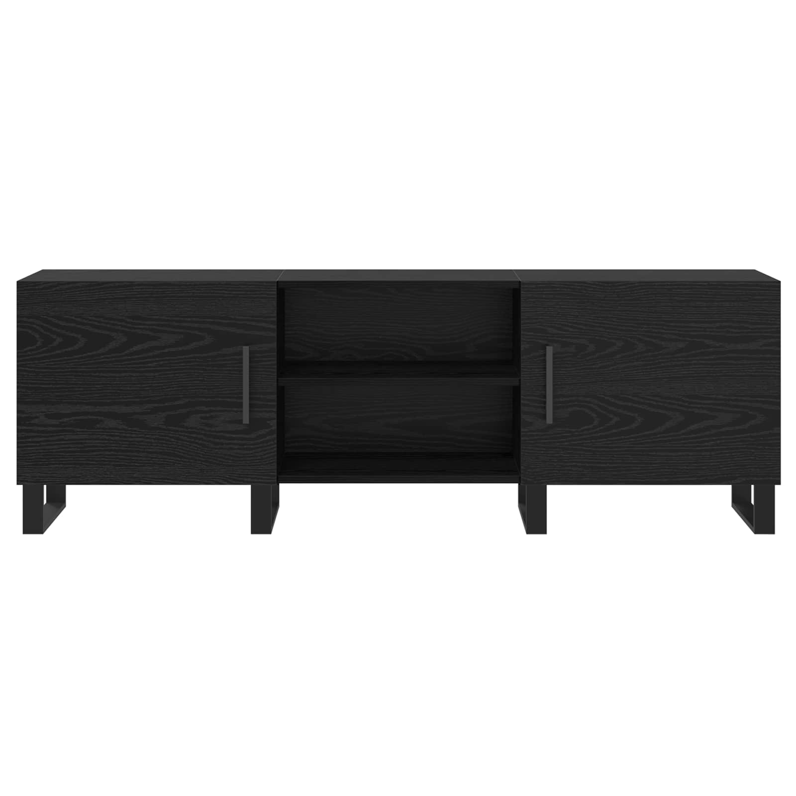Mobile TV Rovere Nero 150 x 30 x 50 cm Legno multistrato