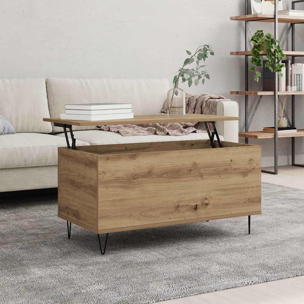 Tavolino da salotto rovere artigianale 90 x 44.5 x 45 cm