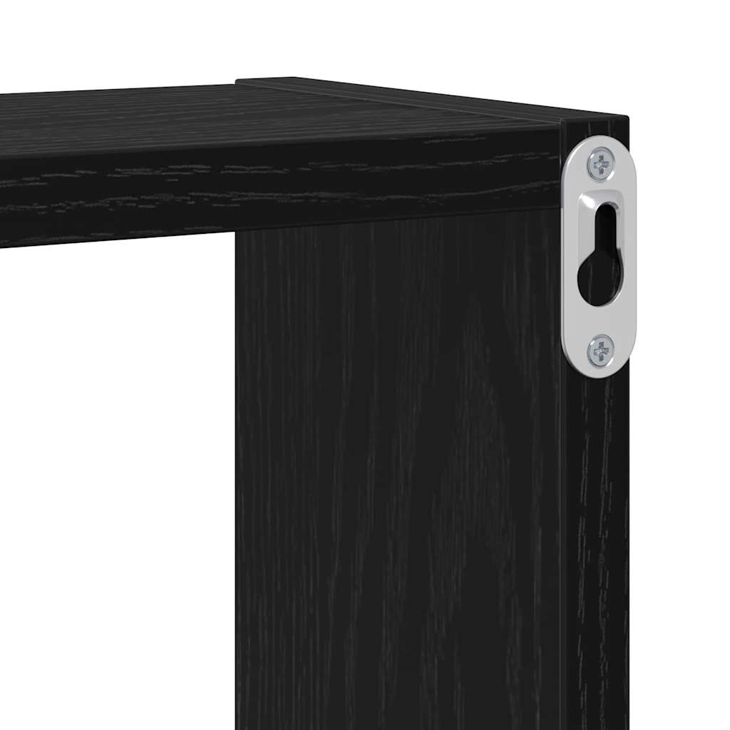 Scaffale da parete Rovere Nero 96 x 12 x 64 cm