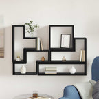 Scaffale da parete Rovere Nero 96 x 12 x 64 cm