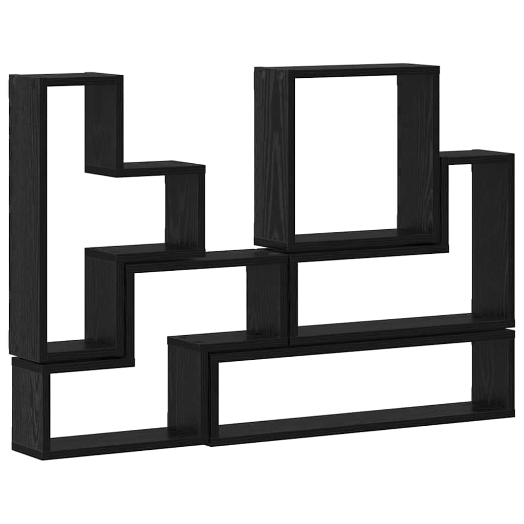 Scaffale da parete Rovere Nero 96 x 12 x 64 cm