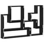 Scaffale da parete Rovere Nero 96 x 12 x 64 cm