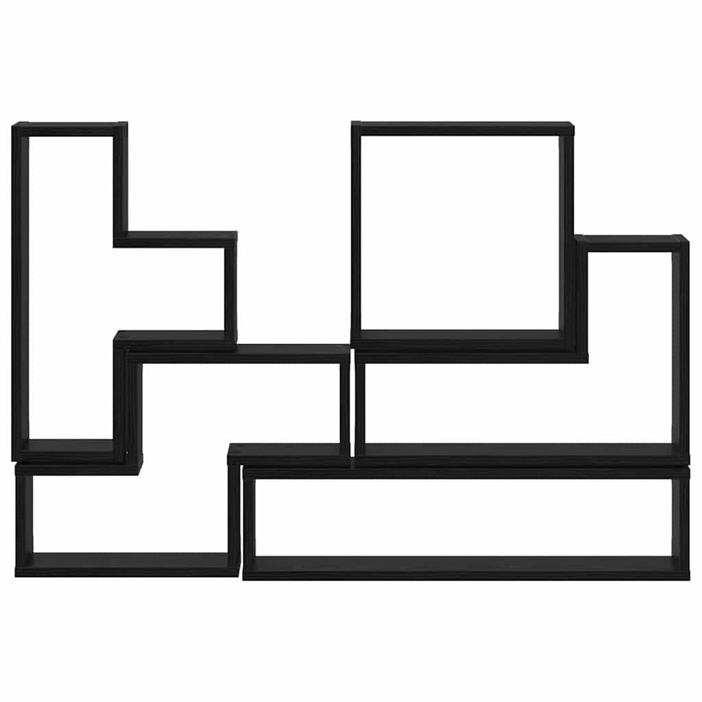 Scaffale da parete Rovere Nero 96 x 12 x 64 cm