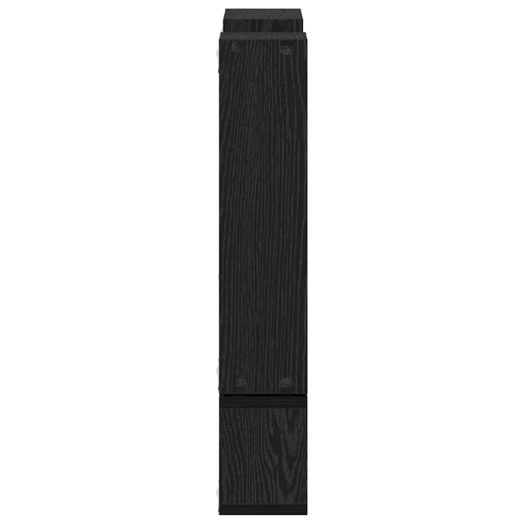 Scaffale da parete Rovere Nero 96 x 12 x 64 cm