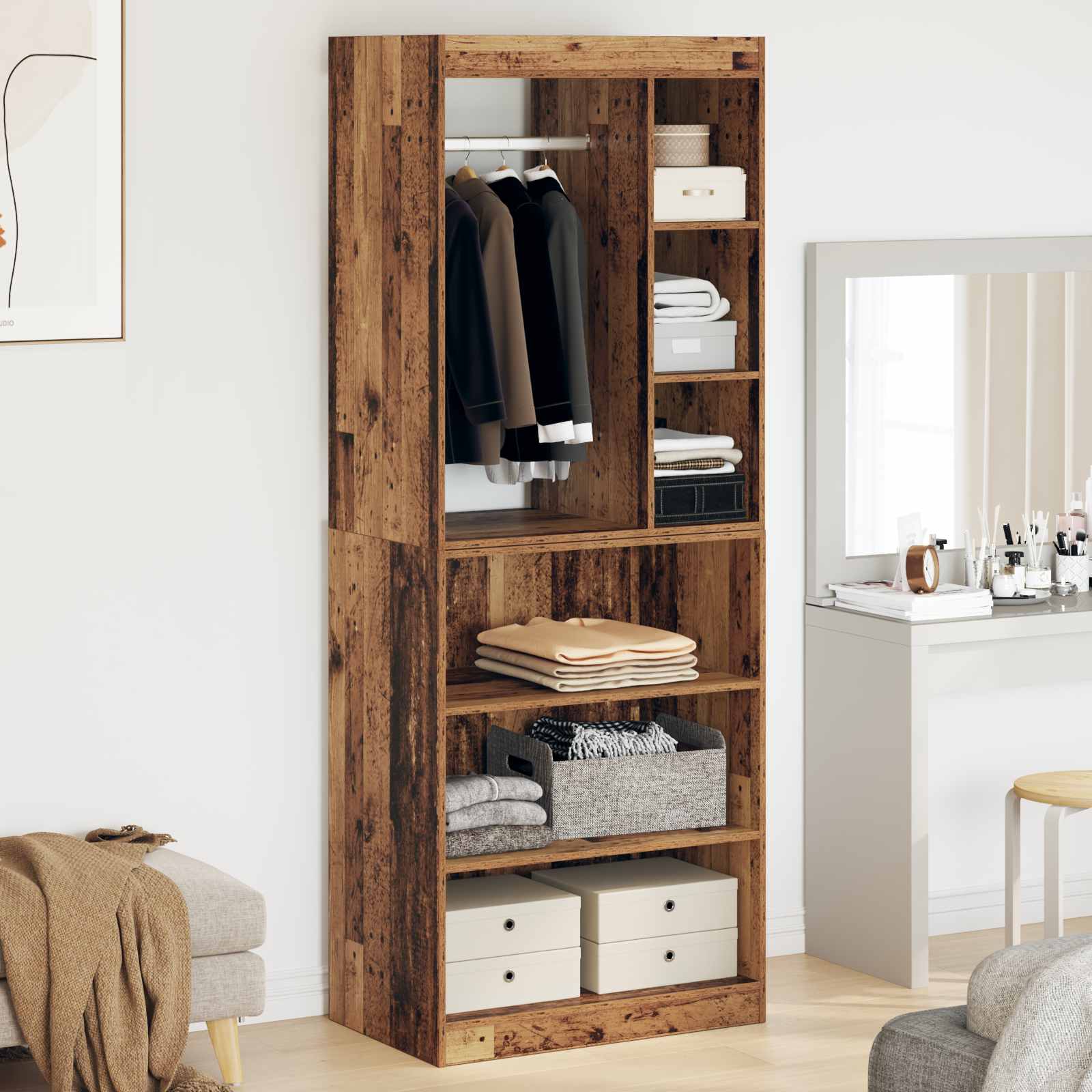 Guardaroba con lo scaffale Legno vecchio 77 x 48 x 102 cm