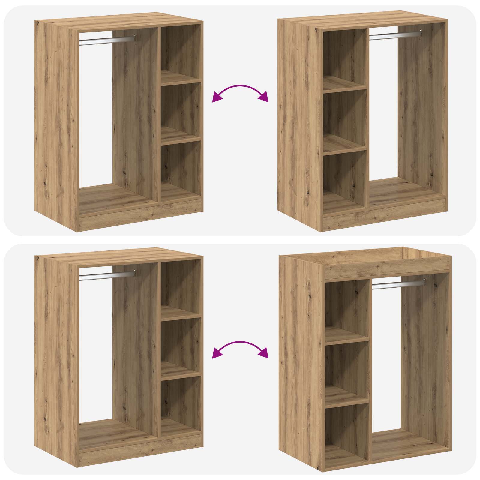 Guardaroba con lo scaffale Rovere artigianale 77 x 48 x 102 cm