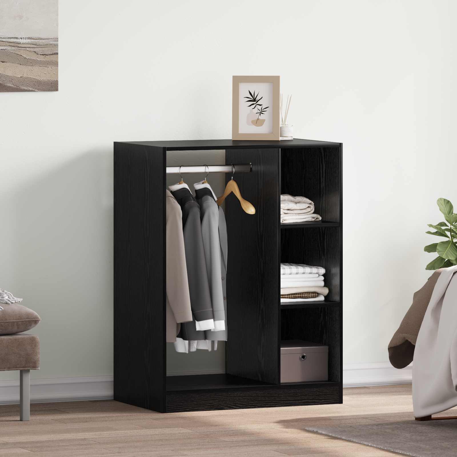 Guardaroba con lo scaffale Rovere Nero 77 x 48 x 102 cm