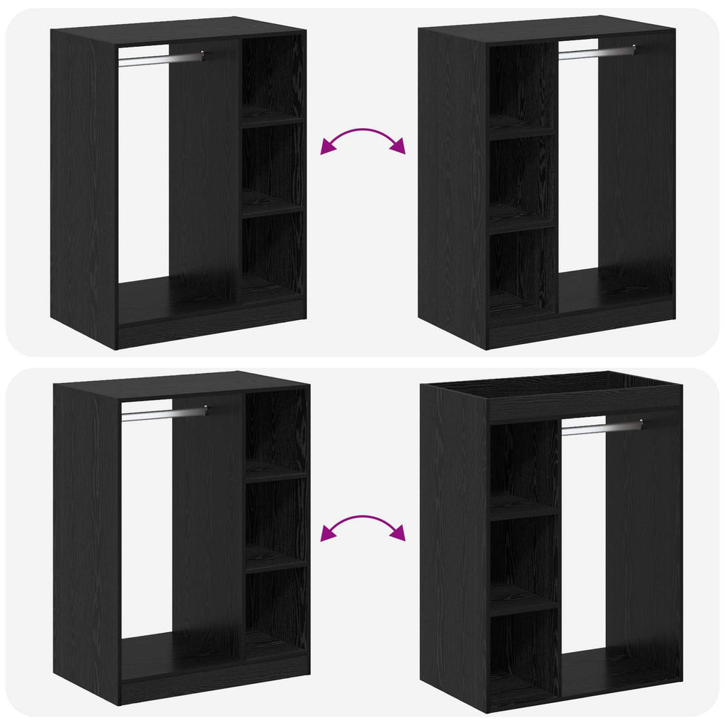 Guardaroba con lo scaffale Rovere Nero 77 x 48 x 102 cm