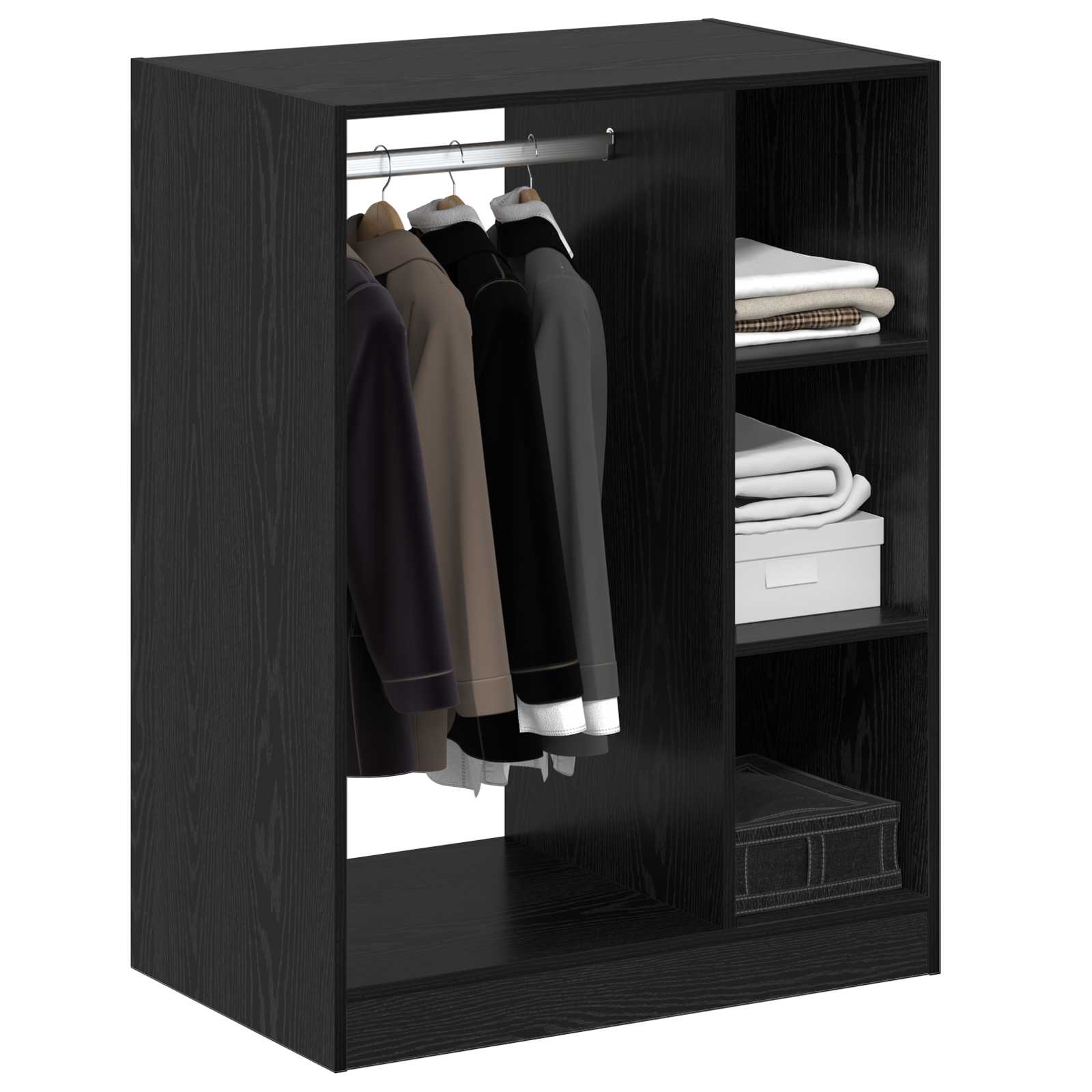 Guardaroba con lo scaffale Rovere Nero 77 x 48 x 102 cm
