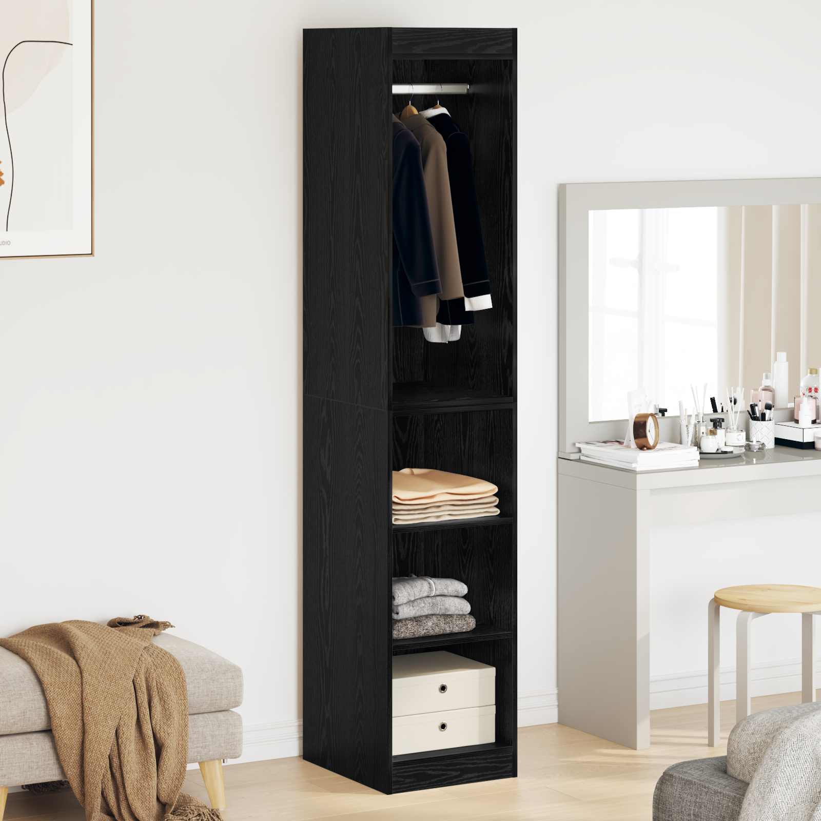 Guardaroba con lo scaffale Rovere Nero 41 x 48 x 102 cm