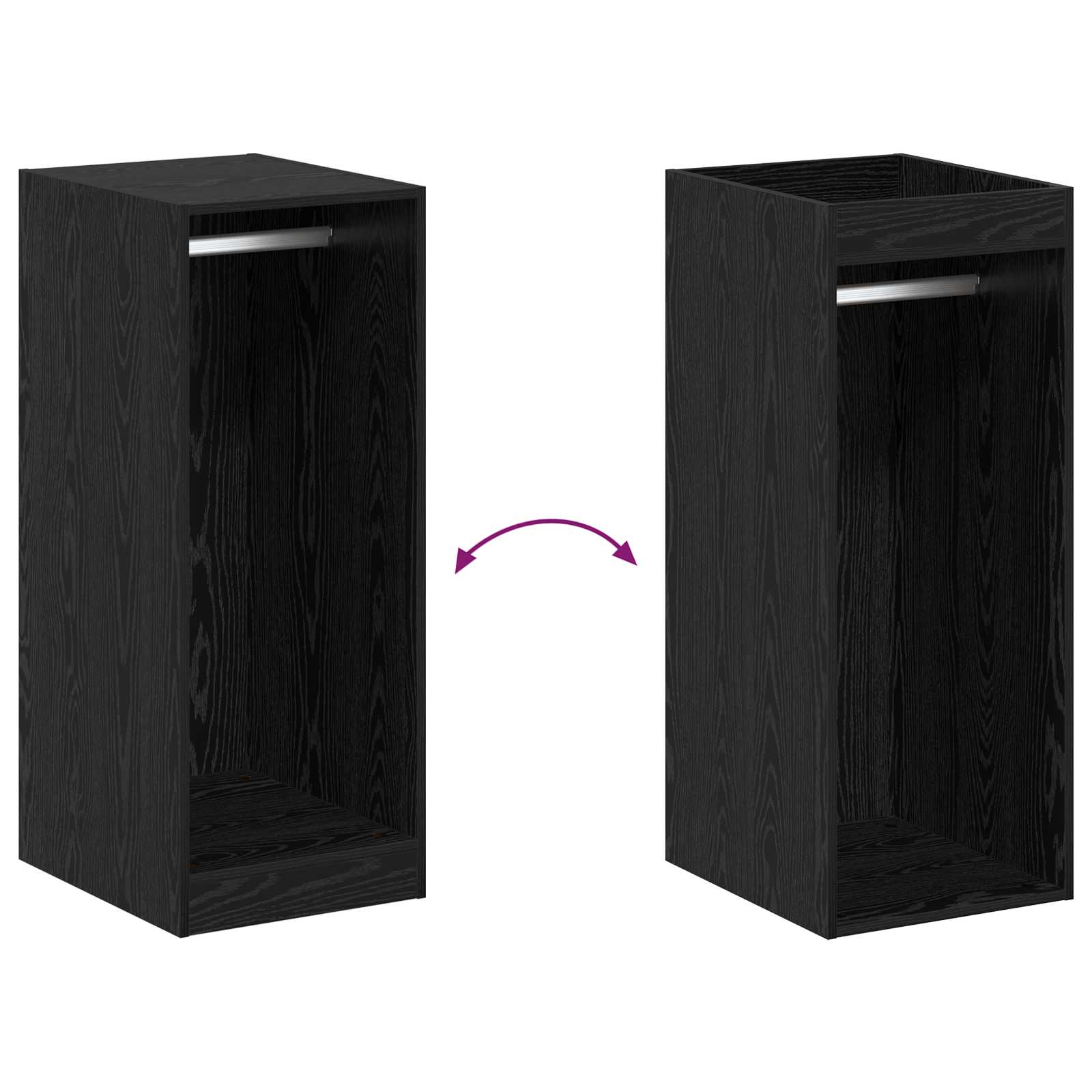Guardaroba con lo scaffale Rovere Nero 41 x 48 x 102 cm