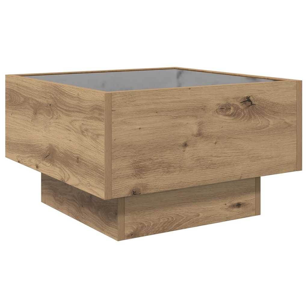 Tavolino da salotto rovere artigianale 50 x 50 x 30 cm