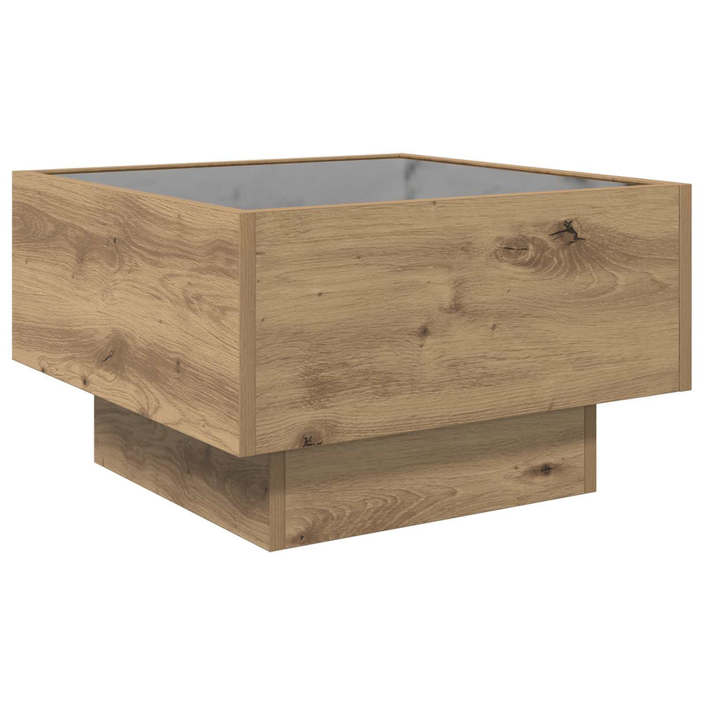 Tavolino da salotto rovere artigianale 50 x 50 x 30 cm