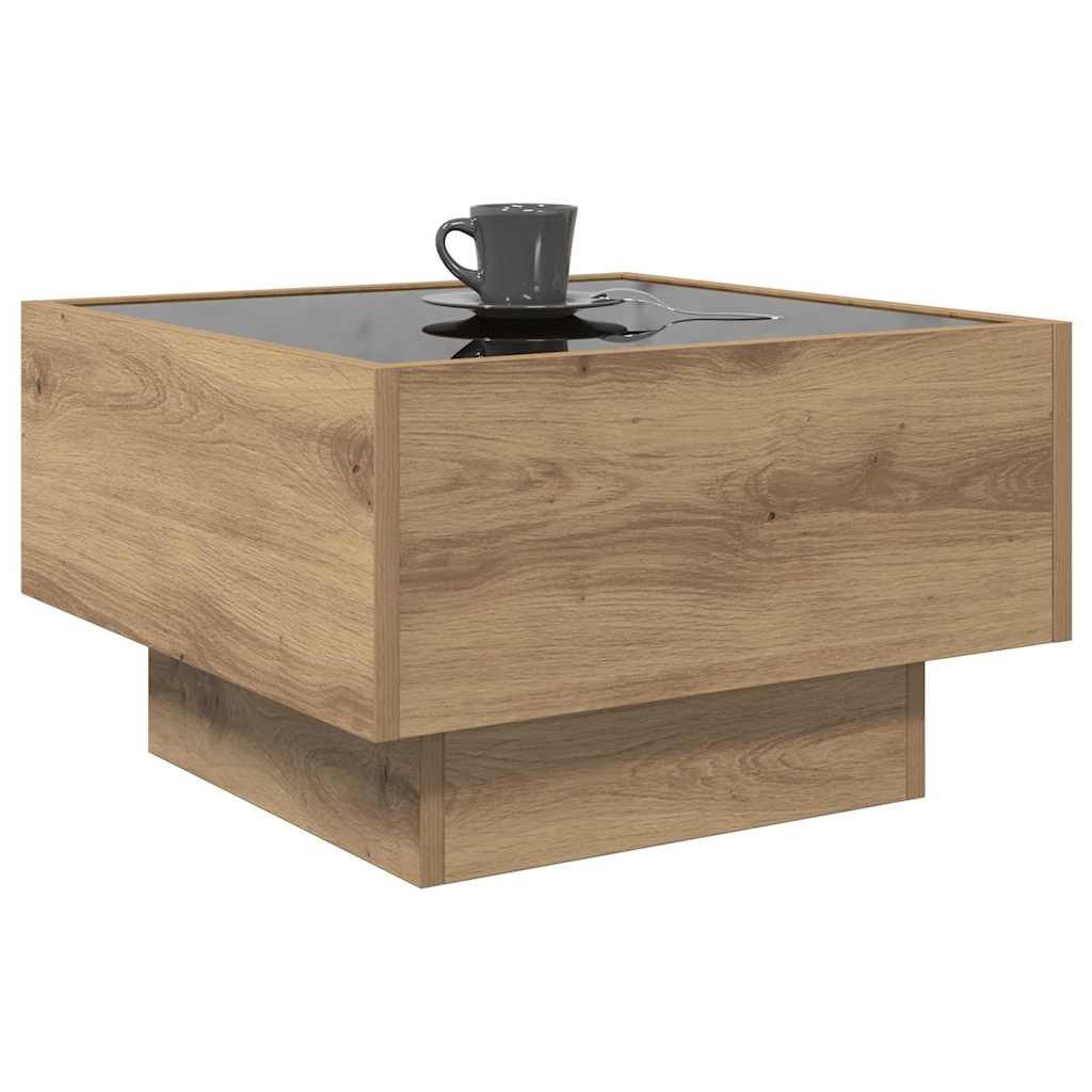 Tavolino da salotto rovere artigianale 50 x 50 x 30 cm