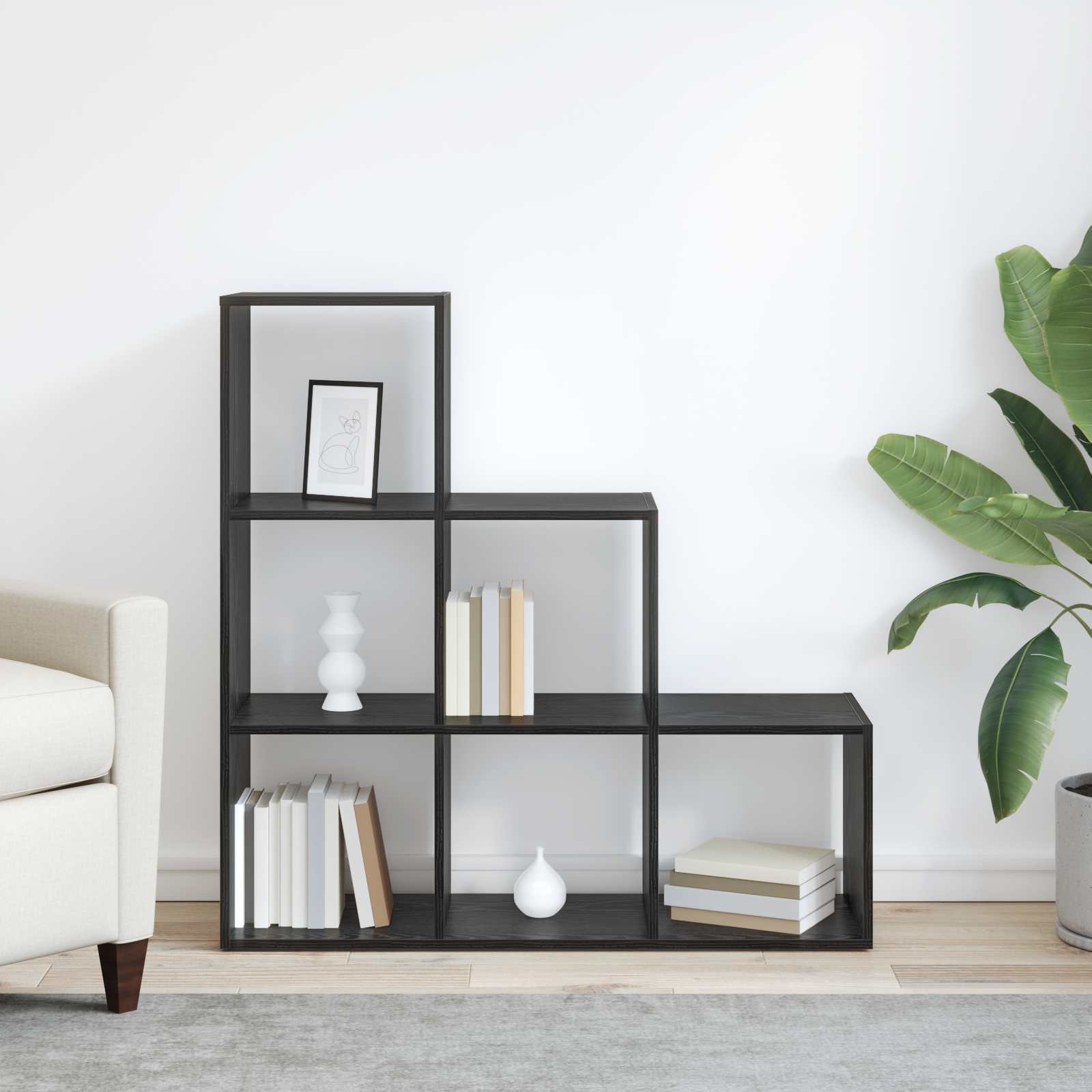 Libreria divisoria Rovere Nero 99 x 29 x 99 cm