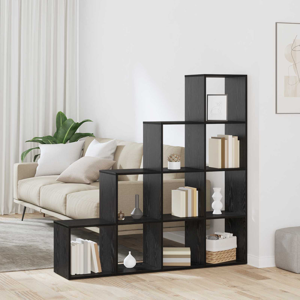 Libreria divisoria Rovere Nero 131,5 x 29 x 131,5 cm