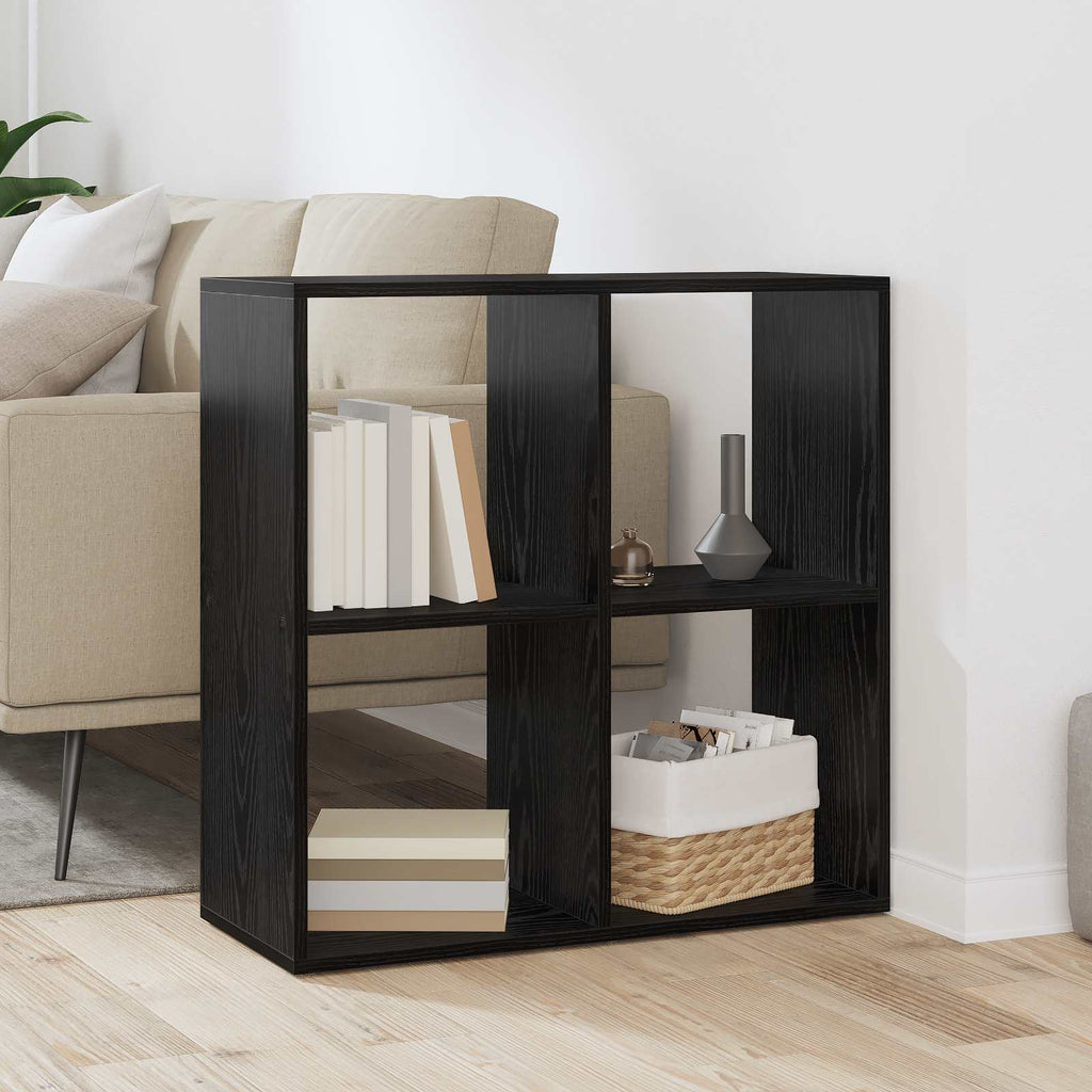 Armadio per Libri Rovere Nero 69,5 x 29 x 69,5 cm
