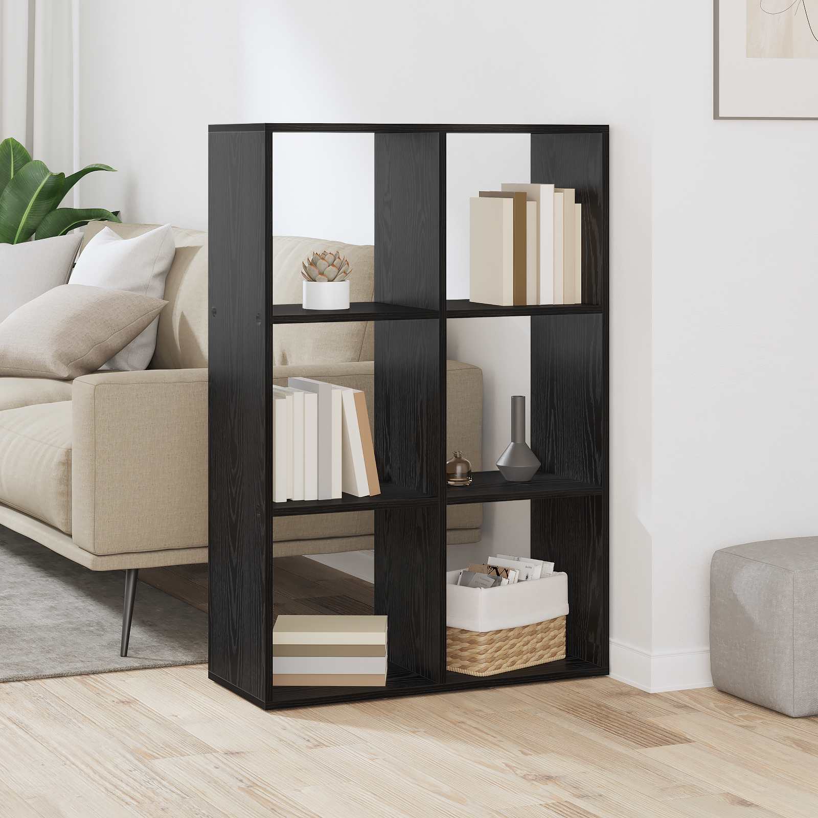 Armadio per Libri Rovere Nero 69,5 x 29 x 103,5 cm
